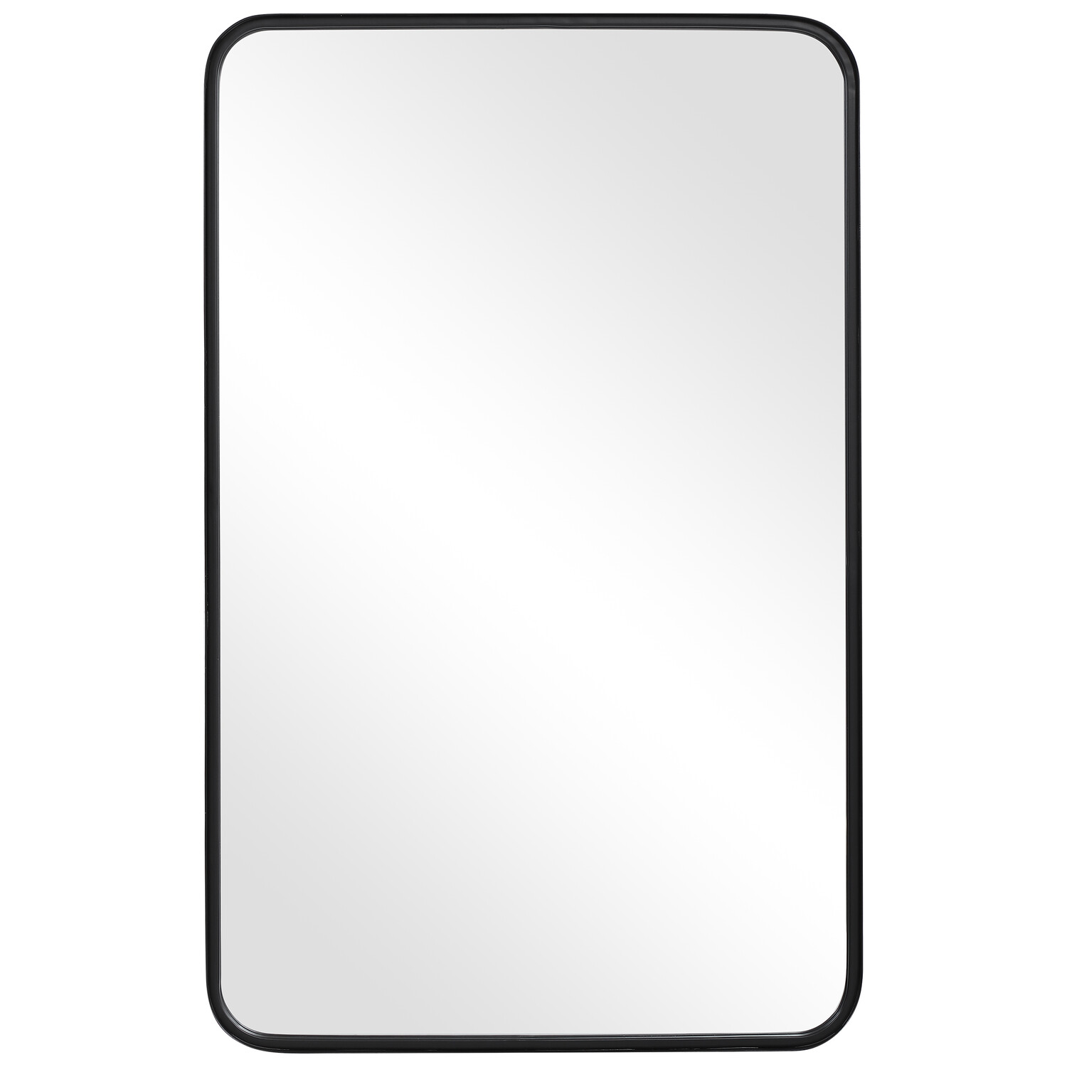 Rectangular Vanity Mirror with Rounded Corners (Black) MansionWorthy