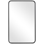 Rectangular Vanity Mirror with Rounded Corners (Black)