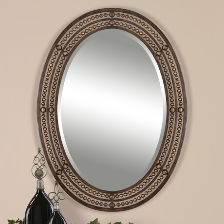 Beaded Oval Mirror
