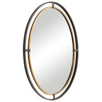 Two-Toned Metal Oval Mirror