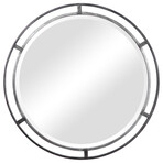 Round Industrial Framed Mirror