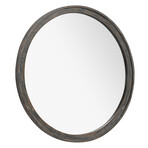 Slate Blue Round Distressed Mirror