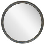 Slate Blue Round Distressed Mirror
