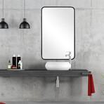 Rectangular Vanity Mirror with Rounded Corners (Black)