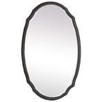 Hammered Metal Oval Mirror (Distressed Charcoal)