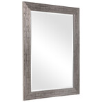 Wood Grain Textured Silver Mirror