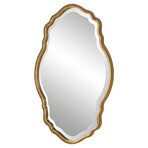 Gold Curved Oval Mirror