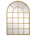 Gold Leaf Windowpane Framed Mirror