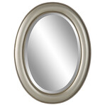 Framed Oval Mirror with Beaded Trim (Silver)