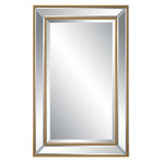 Beaded Beveled Mirror (Gold)