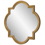 Antiqued Gold Quatrefoil Framed Mirror