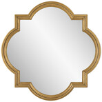 Antiqued Gold Quatrefoil Framed Mirror