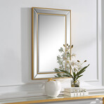 Beaded Beveled Mirror (Gold)