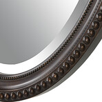 Glazed Oval Mirror with Beaded Frame (Bronze)