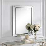 Frameless Beveled Paneled Mirror // 40"