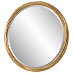 Gold Leaf Round Twisted Frame Mirror