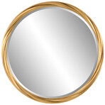 Gold Leaf Round Twisted Frame Mirror