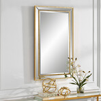 Beveled Rectangular Mirror with Organic Texture (Black)
