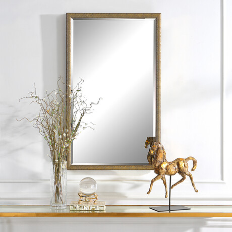Gold Dotted Textured Mirror