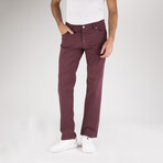 Aiden 5 Pocket Chino Pants // Bordeaux (34WX32L)