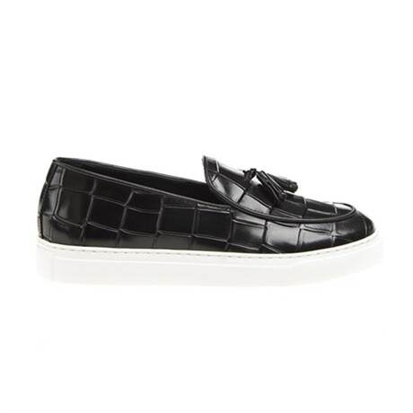 Harry Tassel Crocodile Textured Sneakers // Black (Euro: 39)