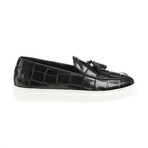 Harry Tassel Crocodile Textured Sneakers // Black (Euro: 44)