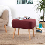 Parrot Ottoman // Linen + Wooden Legs (Blue)