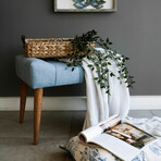 New Cool Ottoman // Wood Legs (Cream)