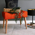 New Cool Ottoman // Wood Legs (Cream)