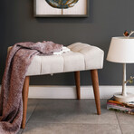 New Cool Ottoman // Wood Legs (Cream)