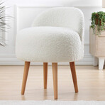 Rufmee Chair // Faux Fur + Wood Legs (Coffee)