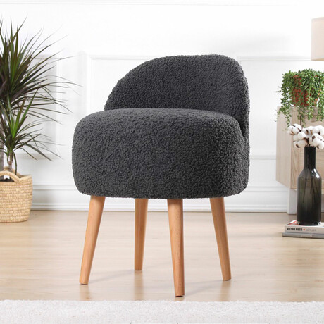 Rufmee Chair // Faux Fur + Wood Legs (Coffee)