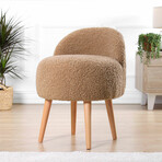 Rufmee Chair // Faux Fur + Wood Legs (Coffee)