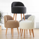 Rufmee Chair // Faux Fur + Wood Legs (Coffee)