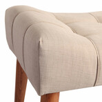 New Cool Ottoman // Wood Legs (Cream)