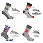 Fighter Jets Pack Socks // 4 Pairs