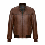 Bryson Leather Jacket // Brown (3XL)