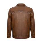 Elijah Leather Jacket // Brown (XL)