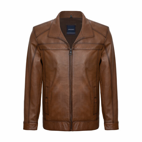 Elijah Leather Jacket // Brown (S)