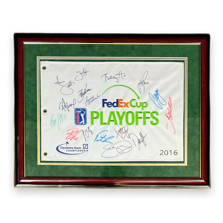 2016 Fedex Cup Playoffs // Signed Flag + Framed // 16 Signatures