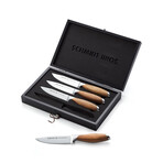 Bonded Teak Steak Knives + Box // 4-Piece Set