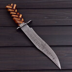 Damascus Hunting Bowie Knife // 5034