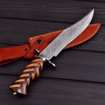 Damascus Hunting Bowie Knife // 5034