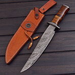 Damascus Hunting Bowie Knife // 5035