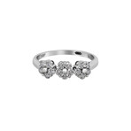 18K White Gold Diamond 3-Flower Ring // Ring Size: 7.75 // New