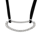 18K White Gold Diamond Necklace // 16" // New