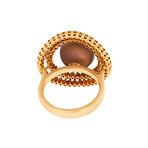 18K Rose Gold Diamond + Pearl Ring // Ring Size: 7 // New