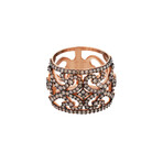 18K Rose Gold Diamond Thick-Band Ring // Ring Size: 6.5 // New