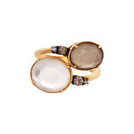 18K Rose Gold Diamond + Multi Color Stone Ring // Ring Size: 7.25 // New