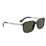 Men's PO3246S Polarized Sunglasses // Black + Dark Green